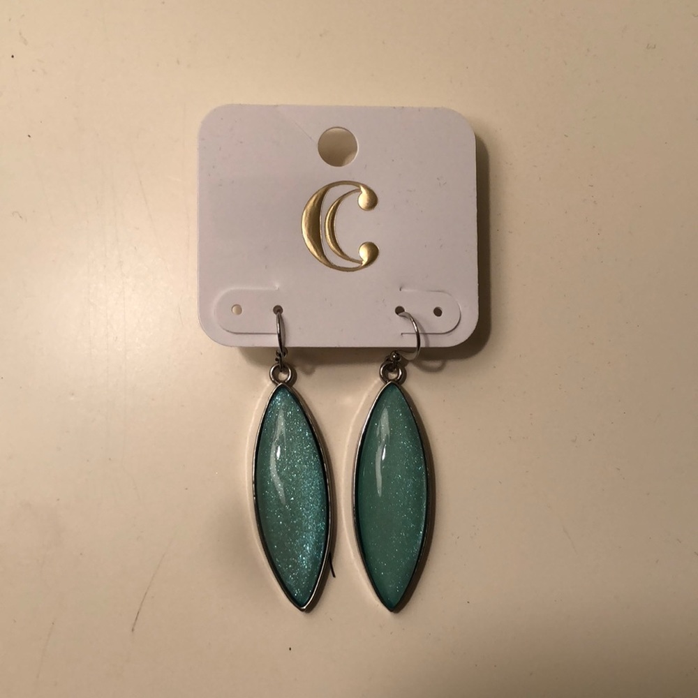 Blue Shimmer Long Earrings
